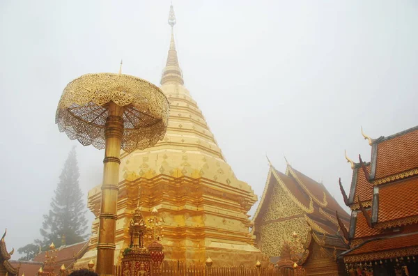 Estupa Dourada Templo Budista Doi Suthep Chiang Mai Tailândia — Fotografia de Stock