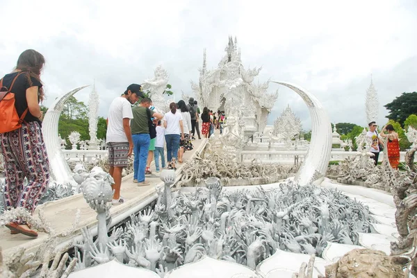 Entrée Dans Wat Rong Khun Alias Temple Blanc Chiang Rai — Photo