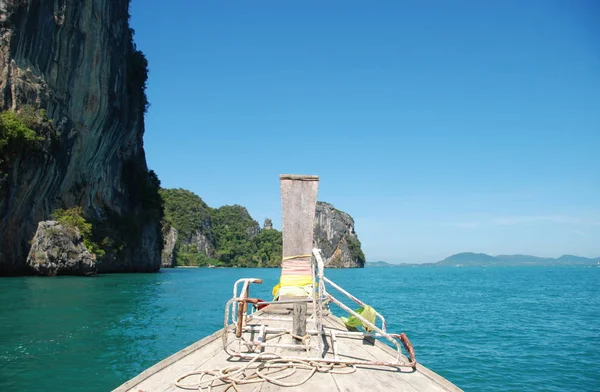 Une Croisière Sur Bateau Traditionnel Thaïlandais Longue Queue Sur Mer — Photo