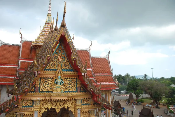 Fachada Wat Chalong Templo Budista Phuket Ilha Tailândia — Fotografia de Stock