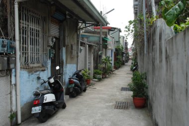 Tainan şehir merkezinde eski caddelerden biri, Tayvan