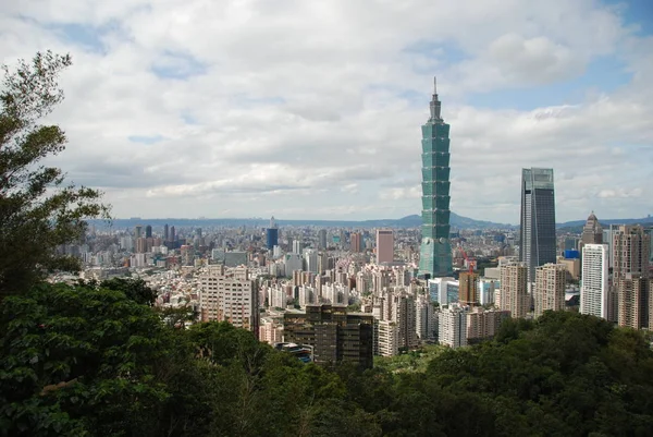 Taipei Şehir Manzaralı Şehir Tayvan 101 Gökdelen Kuleleri — Stok fotoğraf