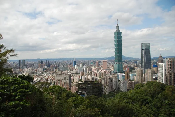 Panorama Taipei Depuis Montagne Elephant Dans District Xinyi Taiwan — Photo