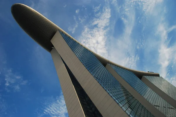 Blick Von Unten Auf Den Yachthafen Bay Sands Hotel Singapore — Stockfoto