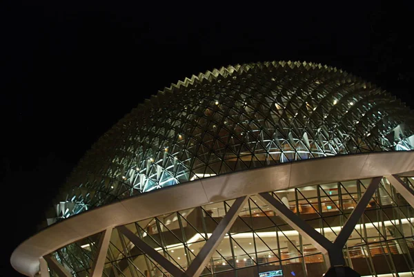 Concert Hall Esplanade Theatres Baía Singapura Iluminado Noite — Fotografia de Stock