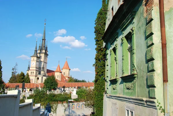 Green House View Church Nicholas First Romanian School Brasov Romania — Stock Photo, Image