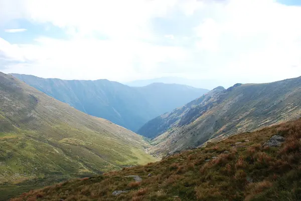 Vista Dos Cárpatos Montanhas Fagaras Transilvânia Roménia — Fotografia de Stock