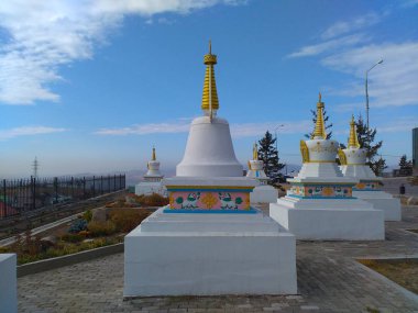 Datsan Rinpoche Bagsha buddhist monastery on the top of Lysaja Gora hill in Ulan-Ude, Russia clipart