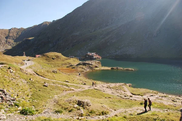 Matin Bord Lac Balea Aux Carpates Montagnes Fagaras Transylvanie Roumanie — Photo