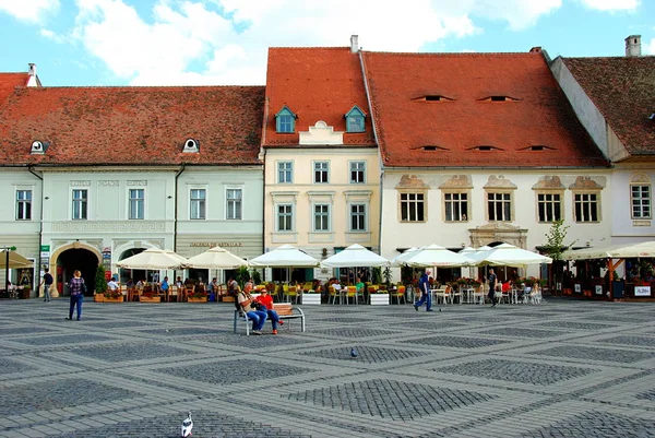 Gran Plaza Ayuntamiento Sibiu Rumania —  Fotos de Stock