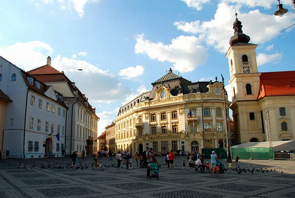 Architecture Great Square Sibiu City Center Romania — Stock Photo, Image