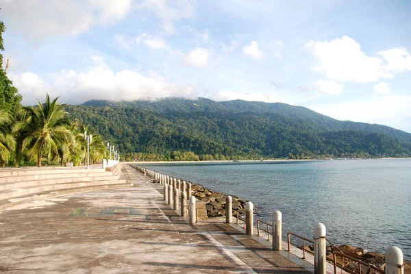 Camino Largo Del Terraplén Tekek Pueblo Central Isla Tioman Malasia — Foto de Stock