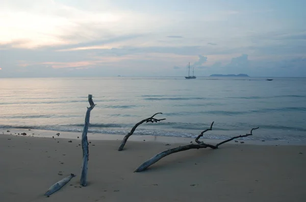 Playa Tekek Pueblo Isla Tioman Durante Puesta Del Sol — Foto de Stock