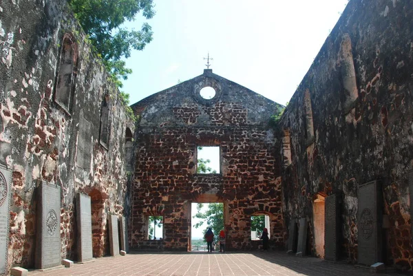 Ruínas Igreja São Paulo Cidade Melaka Malásia — Fotografia de Stock