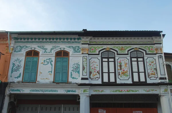 Barrio Antiguo Con Edificio Histórico Ciudad Melaka Patrimonio Mundial Unesco —  Fotos de Stock