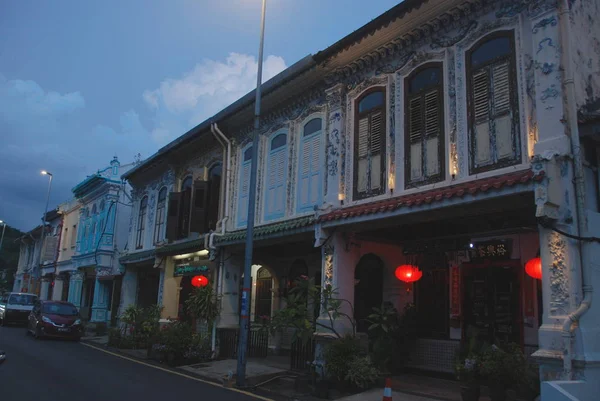 Vieux Quartier Avec Bâtiment Historique Ville Melaka Site Patrimoine Mondial — Photo