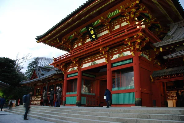 Entré Till Tsurugaoka Hachiman Kamakura Centrum Japan — Stockfoto