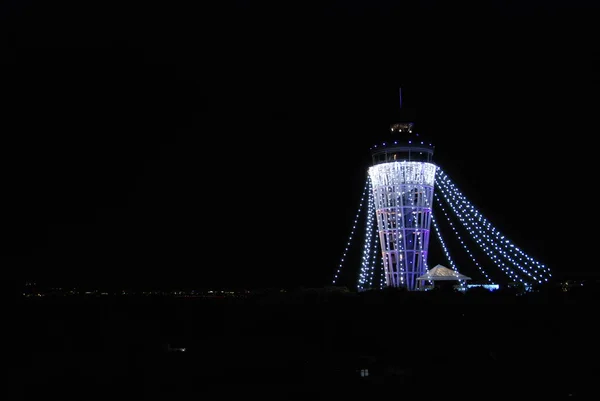 Torre Vela Mar Enoshima Decorada Festival Luz Iluminações Inverno 2017 — Fotografia de Stock