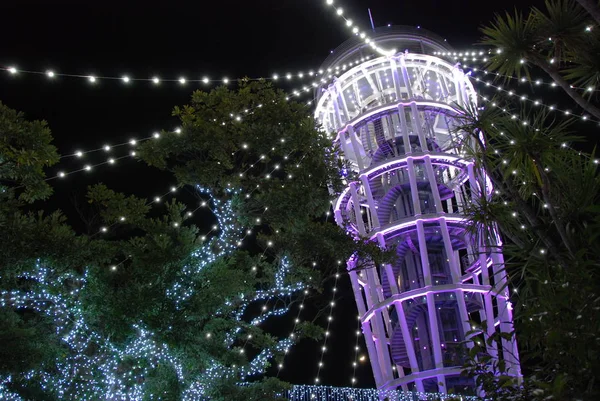 Torre Vela Mar Enoshima Decorada Festival Luz Iluminações Inverno 2017 — Fotografia de Stock