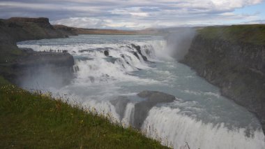 Büyük Gullfoss şelale, İzlanda Altın Daire parçası görünümü