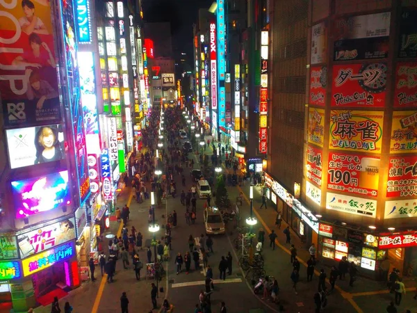 Vie Nocturne Dans Quartier Shinjuku Tokyo Japon — Photo