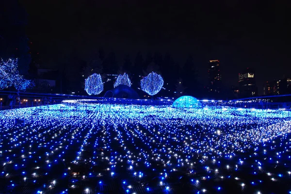 Festival Iluminações Inverno Com Show Luz Azul Merkur Tóquio Midtown — Fotografia de Stock