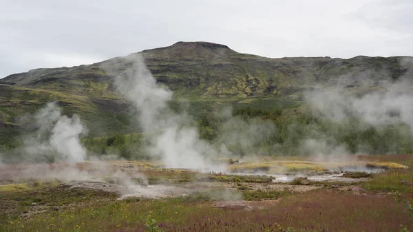 Steaming Geyser Field Golden Circle Iceland — Stock Photo, Image