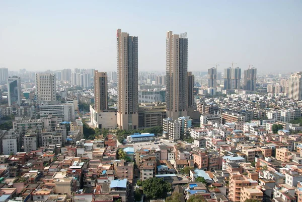 Vista Arranha Céus Edifícios Casas Cidade Foshan China — Fotografia de Stock