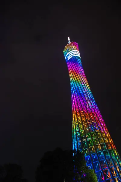 Guangzhou Τηλεόραση Αστρονομικές Και Αξιοθέατα Πύργος Στο Καντόνιο Πόλη Της — Φωτογραφία Αρχείου