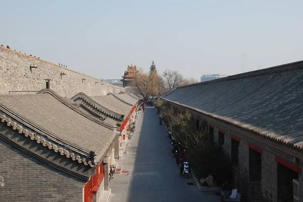 Vista Dos Telhados Cidade Proibida Partir Portão Norte Pequim China — Fotografia de Stock