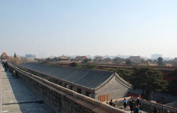 Vista Los Tejados Ciudad Prohibida Desde Puerta Norte Beijing China — Foto de Stock