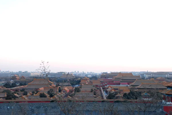 View Forbidden City Top Jingshan Park Beijing China — Stock Photo, Image