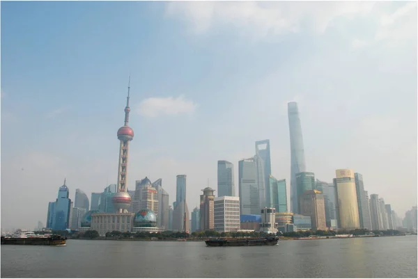 Самый Впечатляющий Вид Центр Шанхая Китай — стоковое фото