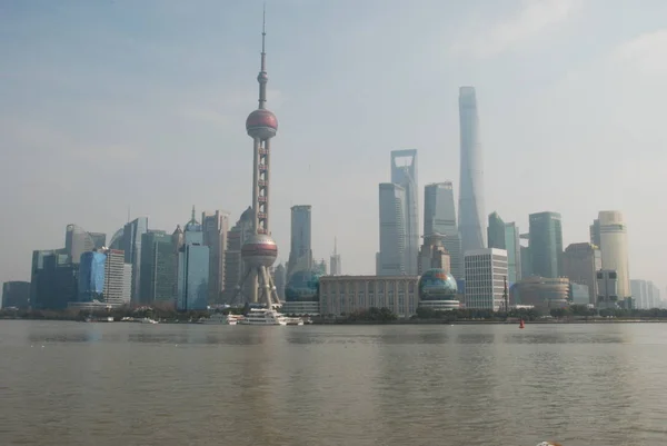 Panorama Shanghai Vista Desde Bund China —  Fotos de Stock