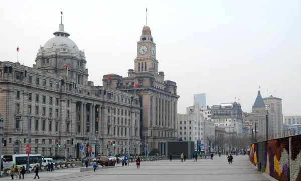 Bund Uma Estrada Histórica Centro Cidade Xangai China — Fotografia de Stock