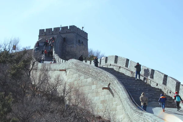 Une Tour Défense Badaling Une Partie Grande Muraille Chine — Photo