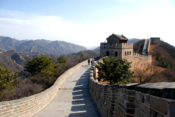 Pusty Great Wall China Część Badaling — Zdjęcie stockowe