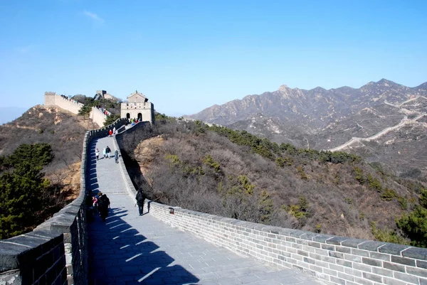 Quase Vazio Grande Muralha China Badaling Parte — Fotografia de Stock