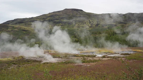 Active Steaming Geysir Field Part Golden Circle Iceland Royalty Free Stock Photos