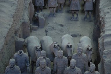 Çin'de Terra Cotta Ordusu Terra Cotta Warriors detay