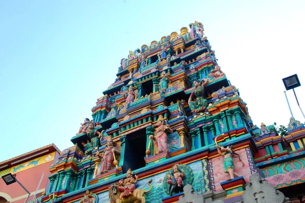 Detalle Torre Del Templo Hindú Mariamman Chi Minh City Vietnam — Foto de Stock