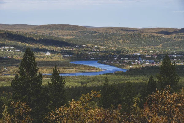 Utsikt Över Floden Tana Och Karasjok Norge — Stockfoto