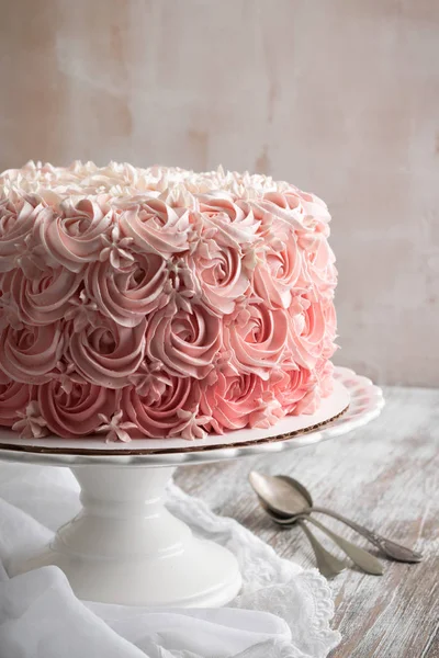 Gâteau Rose Ombre Rose Gâteau Célébration — Photo