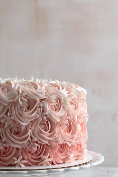 Gâteau Rose Ombre Rose Concept Célébration — Photo