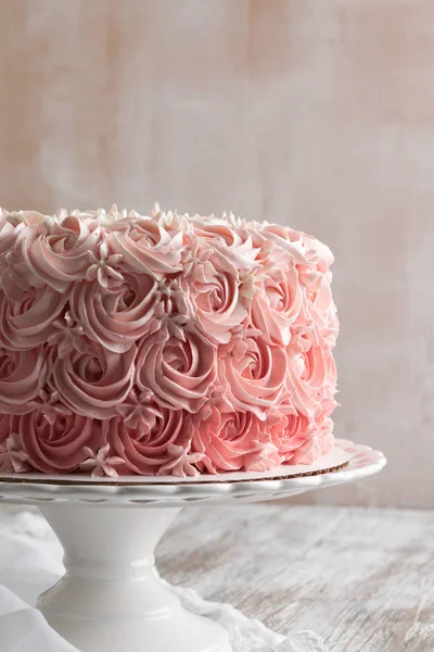 Gâteau Rose Ombre Rose Concept Célébration — Photo