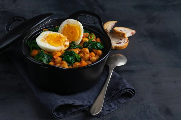 Potaje Garbanzos Kikkererwten Stoofpot Spaans Recept Traditionele Met Ingrediënten Een — Stockfoto