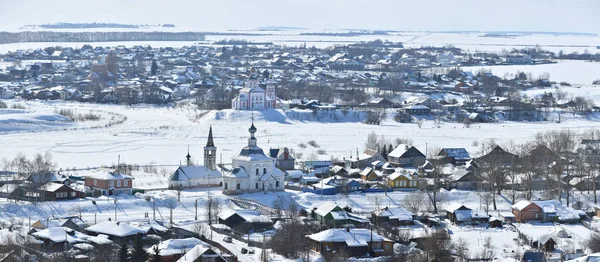 Winter Panorama Suzdal Ancient Town Vladimir Region Russia — Stock Photo, Image