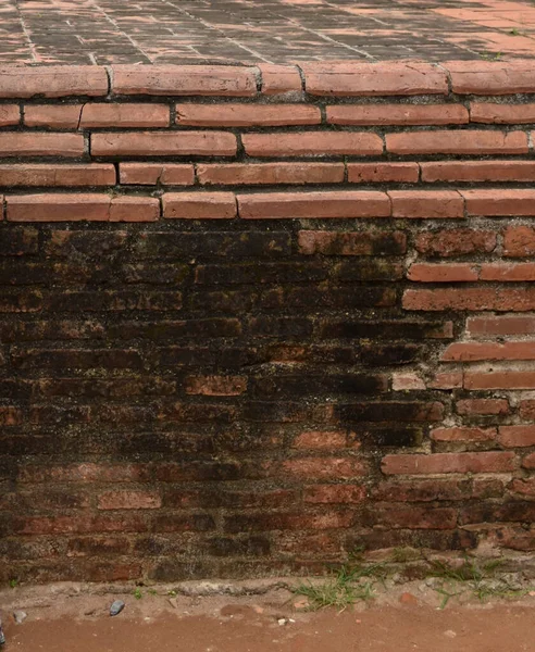 Muro Mattoni Thailandia Vecchio Muro — Foto Stock