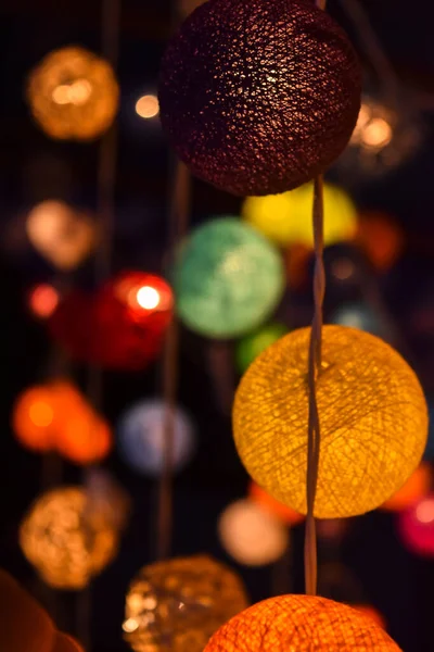 Lampy Wiszące Rynku Tajskim — Zdjęcie stockowe