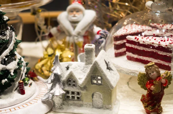Casa Juguete Navidad Para Decoración —  Fotos de Stock